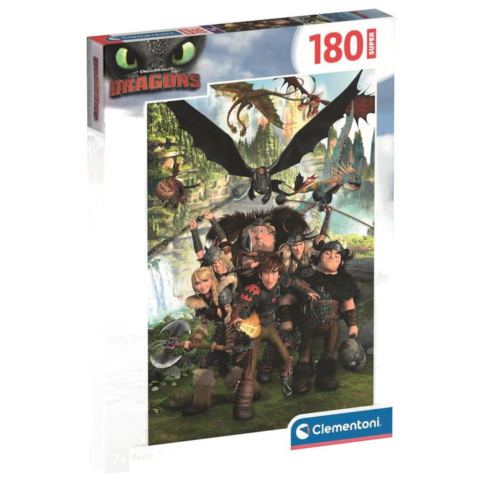 Clementoni Rompecabezas Super Dragones de Cómo Entregar a Tu Dragón, 180 piezas Clementoni Rompecabezas Super Dragones de Cómo Entregar a Tu Dragón, 180 piezas