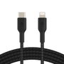 Belkin Cable Trenzado USB-C a Lightning 2m Negro MFi