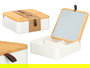 Berilo Organizador Plástico Espejo Bambú Blanco 14x14x5.3 cm (Set de 12)