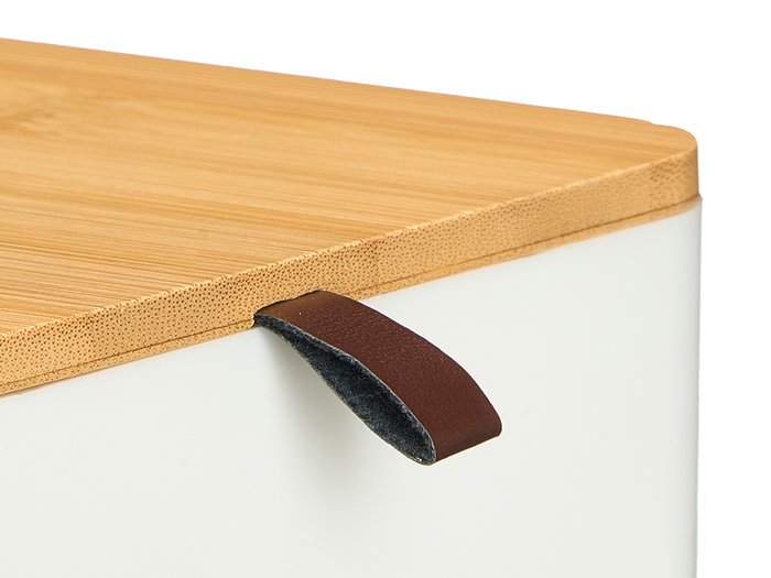 Berilo Organizador Plástico Espejo Bambú Blanco 14x14x5.3 cm (Set de 12)