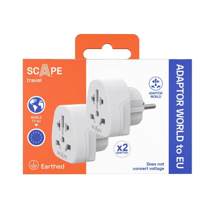 Scape Travel Set de 2 Adaptadores de viaje Internacional a Schuko