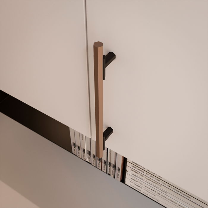 Emuca Lote de 5 tiradores para mueble Riad, L168mm, intereje 128mm, Aluminio, Bronce