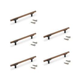 Emuca Lote de 5 tiradores para mueble Riad, L168mm, intereje 128mm, Aluminio, Bronce