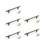 Emuca Lote de 5 tiradores para mueble Riad, L168mm, intereje 128mm, Aluminio, Bronce