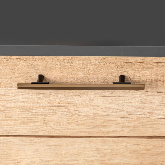 Emuca Lote de 5 tiradores para mueble Riad, Aluminio, Bronce