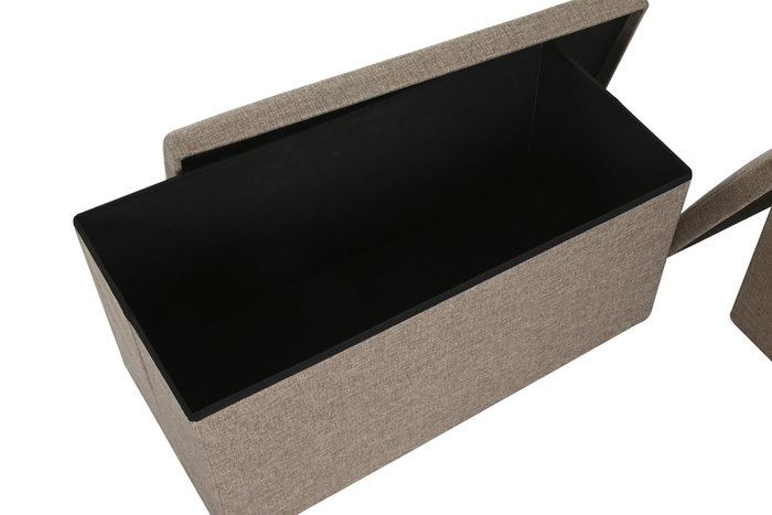 DKD Home Decor Caja de Almacenaje Otomano Beige Plegable DKD Home Decor Caja de Almacenaje Otomano Beige Plegable