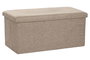 DKD Home Decor Caja de Almacenaje Otomano Beige Plegable