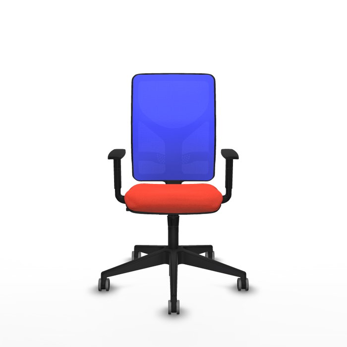 PIQUERAS Y CRESPO Silla de oficina Motilla con mecanismo Sincro, Tela Naranja oscuro y Malla Azul PIQUERAS Y CRESPO Silla de oficina Motilla con mecanismo Sincro, Tela Naranja oscuro y Malla Azul