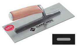 Rubi Llana de Acero Inoxidable 28 cm x 12 cm con Mango Abierto de Madera