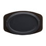 1946 Plato Oval 28X19 Hierro Con Bandeja Madera Oscura
