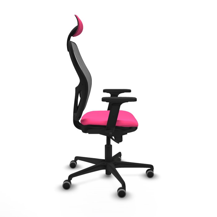 PIQUERAS Y CRESPO Silla de oficina Jorquera con mecanismo Sincro, Rosa y Gris