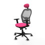 PIQUERAS Y CRESPO Silla de oficina Jorquera con mecanismo Sincro, Rosa y Gris