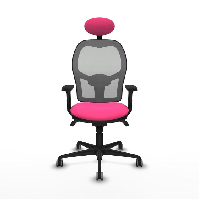 PIQUERAS Y CRESPO Silla de oficina Jorquera con mecanismo Sincro, Rosa y Gris