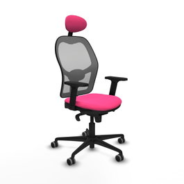 PIQUERAS Y CRESPO Silla de oficina Jorquera con mecanismo Sincro, Rosa y Gris