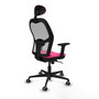 PIQUERAS Y CRESPO Silla de oficina Jorquera con mecanismo Sincro, Rosa y Gris