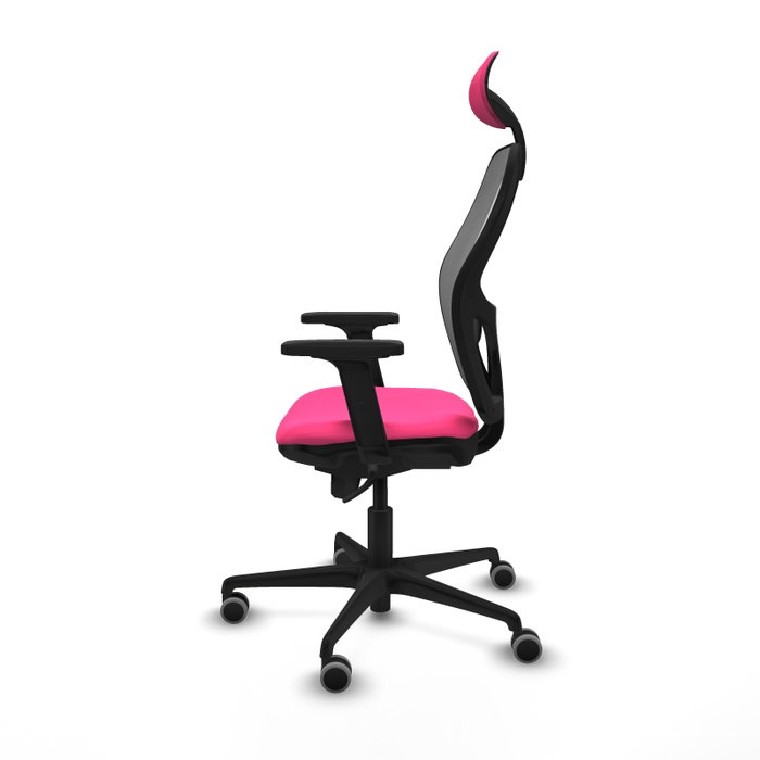 PIQUERAS Y CRESPO Silla de oficina Jorquera con mecanismo Sincro, Rosa y Gris