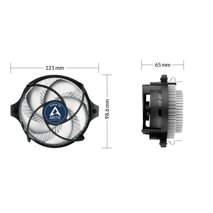 Arctic Alpine 23 - Disipador de CPU Compacto para AMD, Ventilador de 92mm (9 cm), Compatible con Sockets AM4 y AM5, PWM, Aluminio Negro