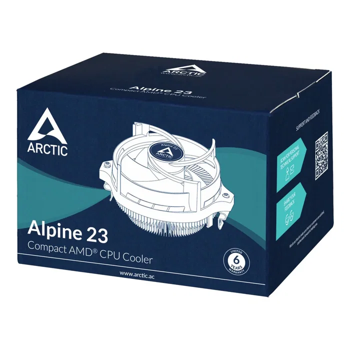 Arctic Alpine 23 - Disipador de CPU Compacto para AMD, Ventilador de 92mm (9 cm), Compatible con Sockets AM4 y AM5, PWM, Aluminio Negro