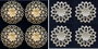 DKD Home Decor Set de 4 Piezas de Decoración de Pared en Dorado y Champán