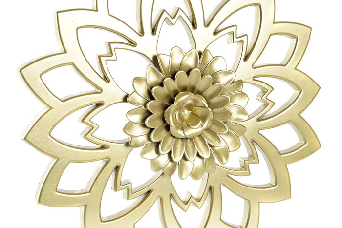 DKD Home Decor Set de 4 Piezas de Decoración de Pared en Dorado y Champán