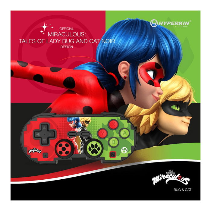 HYPERKIN Gamepad Inalámbrico Pixel Art para Nintendo Switch/Switch Lite/Switch OLED, Bluetooth, Color Verde y Rojo, Alcance 9 m