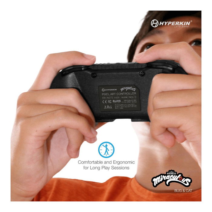 HYPERKIN Gamepad Inalámbrico Pixel Art para Nintendo Switch/Switch Lite/Switch OLED, Bluetooth, Color Verde y Rojo, Alcance 9 m