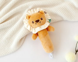 KioKids Sonajero Peluche León 18 cm Estimula Desarrollo Bebés +0 Meses Poliéster Suave