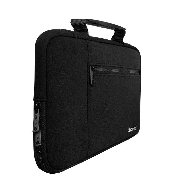 Phoenix Funda de Neopreno para Tablet o Portátil 11" Negra, Protección Eficaz y Elegante con Bolsillos Adicionales para Accesorios, Ideal para Uso Profesional y Diario