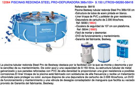 Steel Pro+ Piscina Redonda con Depurador 366x100 9150 L