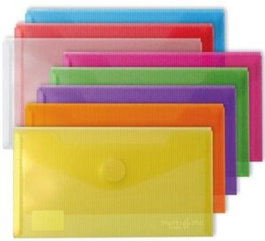 GRAFOPLAS Pack 12 Sobres Multiline Folio Prolongado con Cierre de Velcro Surtido