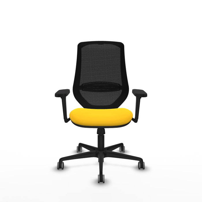 PIQUERAS Y CRESPO Silla de oficina Mardos con mecanismo Sincro, Amarillo y Negro