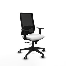 PIQUERAS Y CRESPO Silla de oficina Horna con mecanismo Sincro/Traslack, Blanco y Negro