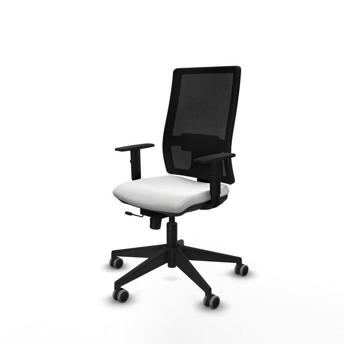 PIQUERAS Y CRESPO Silla de oficina Horna con mecanismo Sincro/Traslack, Blanco y Negro