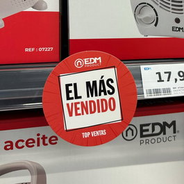 Edm Wobbler Señalización Promocional Circular Más Vendido - Rojo, Ø10 cm, para Lineales y Estanterías