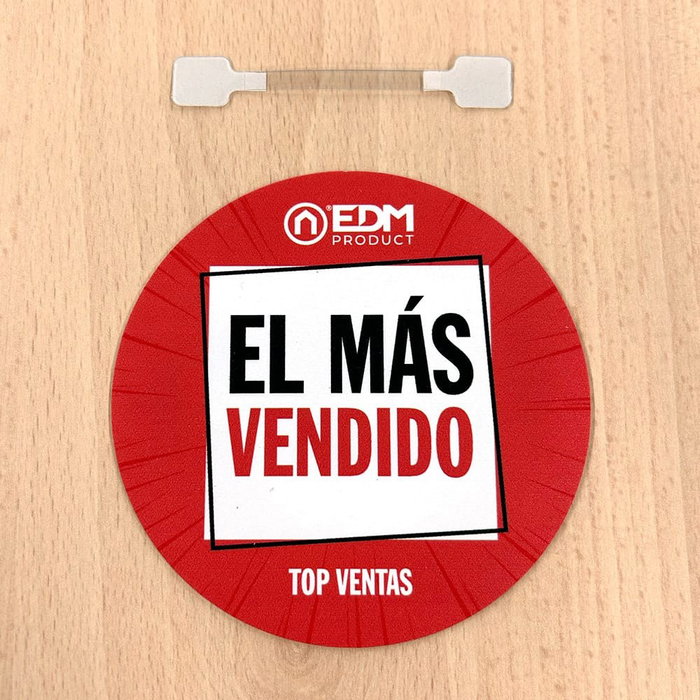Edm Wobbler Señalización Promocional Circular Más Vendido - Rojo, Ø10 cm, para Lineales y Estanterías Edm Wobbler Señalización Promocional Circular Más Vendido - Rojo, Ø10 cm, para Lineales y Estanterías