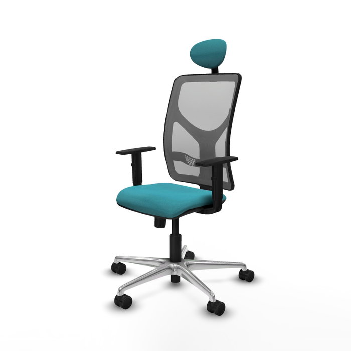 PIQUERAS Y CRESPO Silla de oficina Motilla Turquesa y Gris PIQUERAS Y CRESPO Silla de oficina Motilla Turquesa y Gris