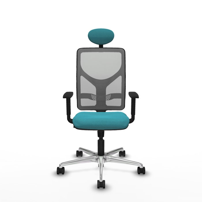 PIQUERAS Y CRESPO Silla de oficina Motilla Turquesa y Gris PIQUERAS Y CRESPO Silla de oficina Motilla Turquesa y Gris