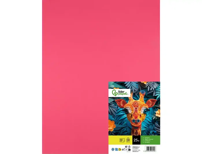 Liderpapel Cartulina Fucsia 50x65 cm 240g/m2 (25 hojas)