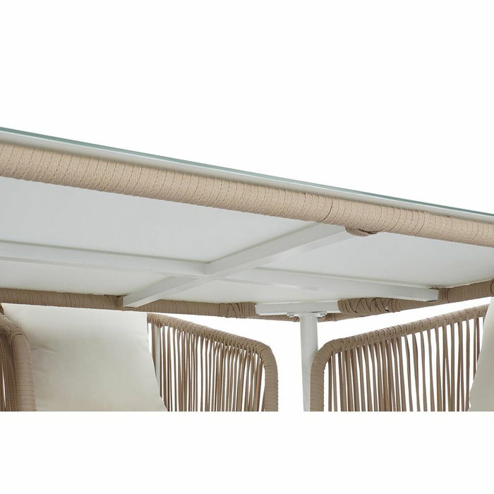 DKD Home Decor Conjunto de Comedor de 7 Piezas con Mesa de Cristal y 6 Sillas con Cojines DKD Home Decor Conjunto de Comedor de 7 Piezas con Mesa de Cristal y 6 Sillas con Cojines