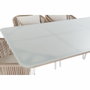 DKD Home Decor Conjunto de Comedor de 7 Piezas con Mesa de Cristal y 6 Sillas con Cojines