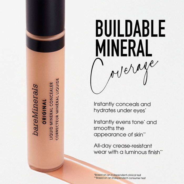 Bare Minerals Original Corrector Mineral Líquido #3N Medium 6 ml - Corrector de Ojeras 90% Ingredientes Naturales, Textura Cremosa e Hidratante, Cobertura Media