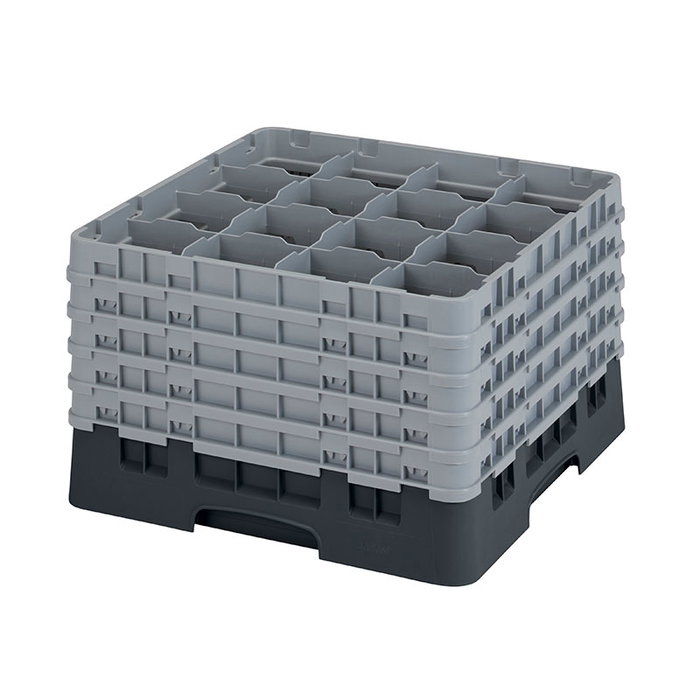 CAMBRO Cesta de lavado 16 comp. 5 alturas Negro CAMBRO Cesta de lavado 16 comp. 5 alturas Negro