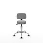 PIQUERAS Y CRESPO Silla Llanos giratoria gris claro con base cromada