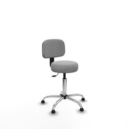 PIQUERAS Y CRESPO Silla Llanos giratoria gris claro con base cromada