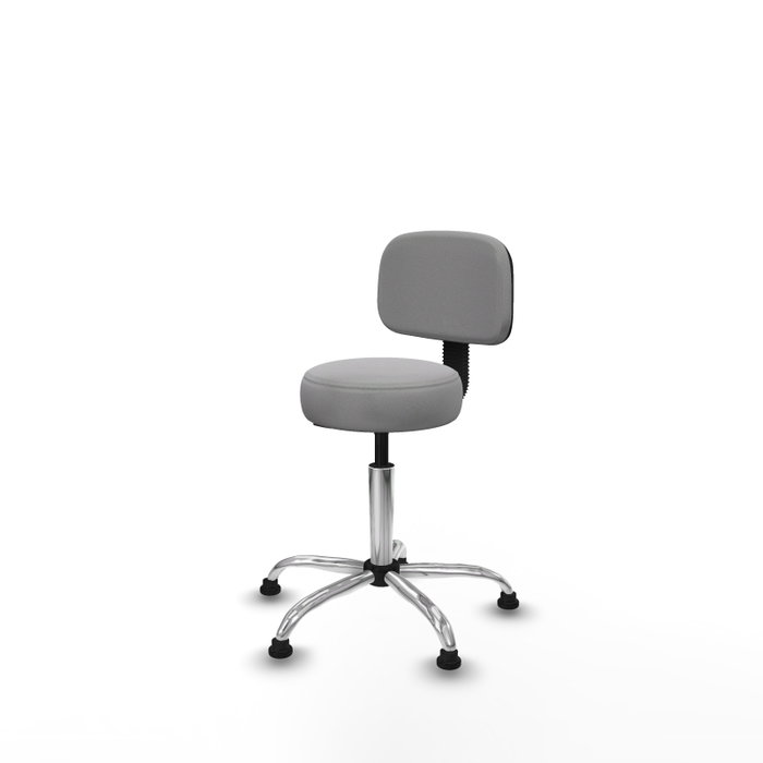 PIQUERAS Y CRESPO Silla Llanos giratoria gris claro con base cromada