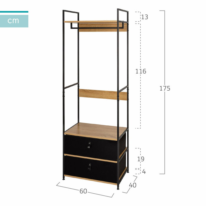 Color Baby Max Home Armario con 2 Cajones 60x40x175 cm
