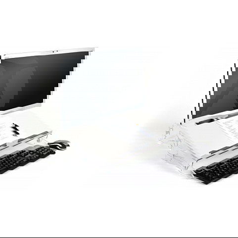 BakkerElkhuizen 630N Soporte para documentos FlexDesk con ajuste de altura, Transparente, Blanco, 110 - 180 mm