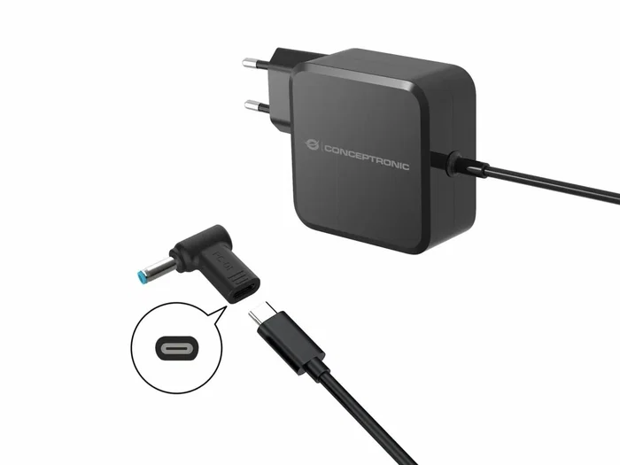 Conceptronic ABBY15PC01 Adaptador DC a USB-C HP 4.5x3.0mm Conceptronic ABBY15PC01 Adaptador DC a USB-C HP 4.5x3.0mm