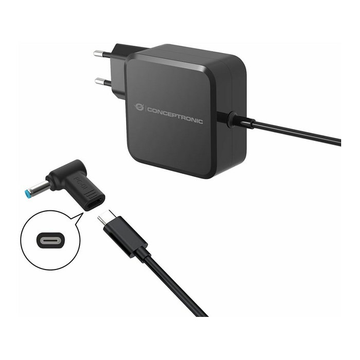 Conceptronic Adaptador USB-C a HP 4.5x3.0mm 18-20V ABBY15PC01 Negro