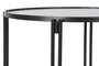 DKD Home Decor Mesa de Centro de Metal y Cristal Negro
